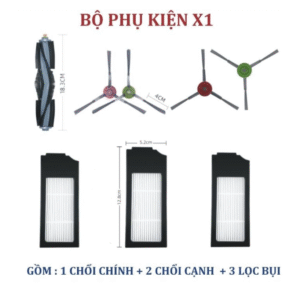 Bộ phụ kiện thay thế Robot hút bụi Ecovacs X1 Omni